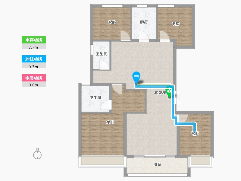 河南省-郑州市-郑州华侨城7,12,8,9,10,13号楼143m²-114.40-户型库-动静线