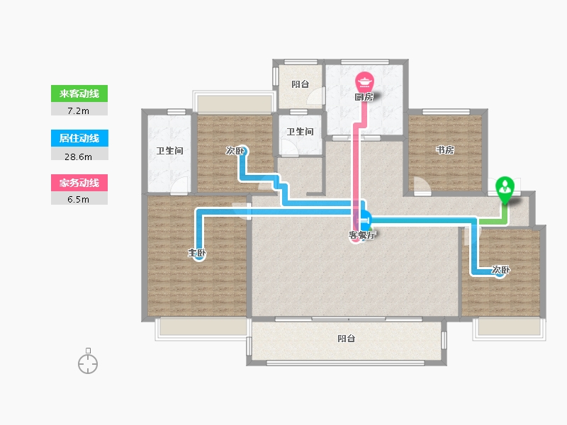 四川省-成都市-蓝光长岛城12号楼,13号楼,25号楼148m²-169.18-户型库-动静线