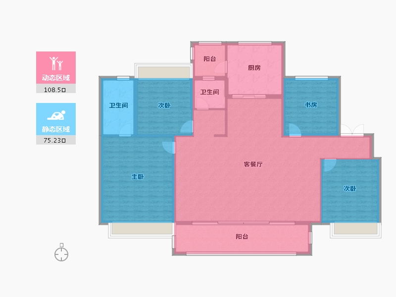 四川省-成都市-蓝光长岛城12号楼,13号楼,25号楼148m²-169.18-户型库-动静分区