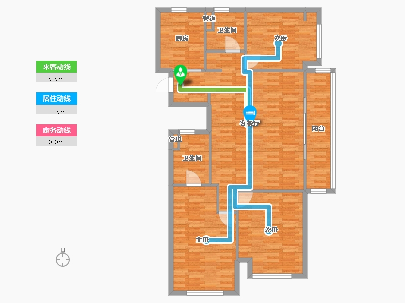 河南省-郑州市-万科大都会五期1,4,2,5,6,3号楼125m²-100.01-户型库-动静线