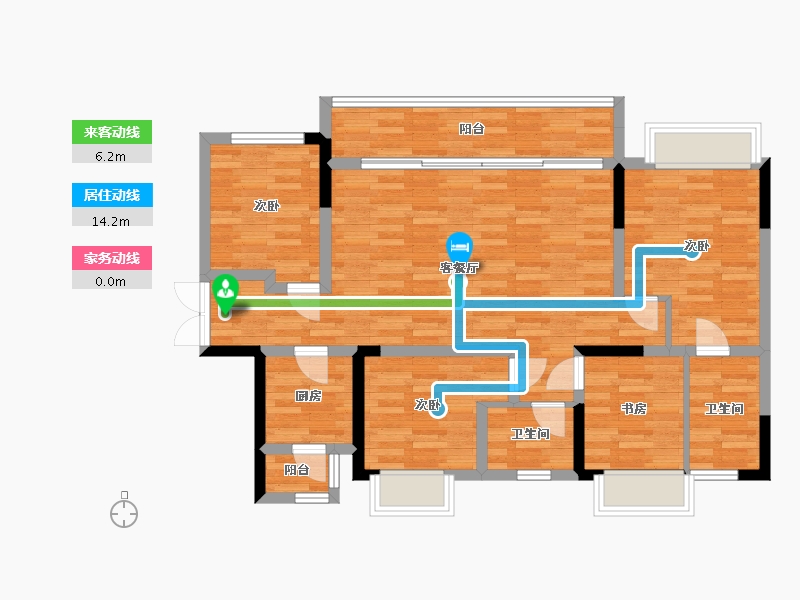 四川省-成都市-万景蓉元1号楼,2号楼,7号楼,8号楼建面125m2-94.39-户型库-动静线