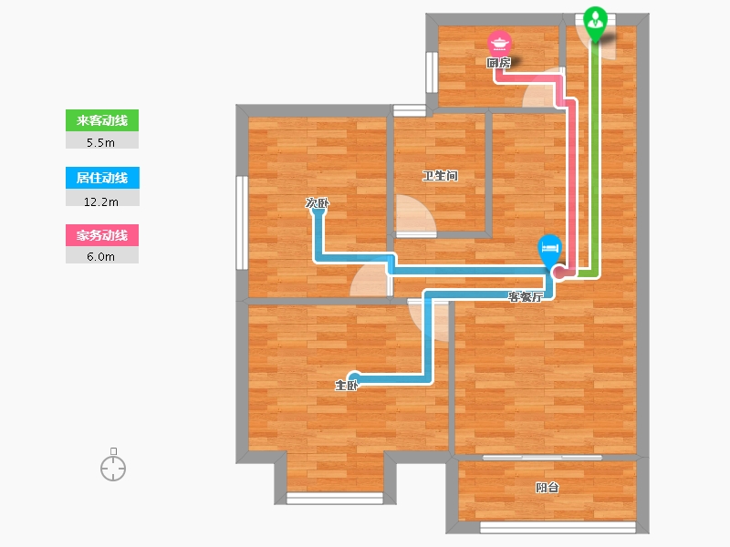 河南省-郑州市-钛合佳苑2住宅85m²-68.00-户型库-动静线