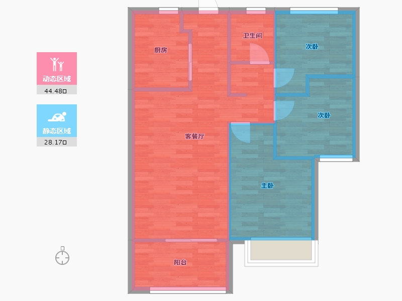 河南省-郑州市-融侨悦澜庭北院9号楼82m²-65.60-户型库-动静分区