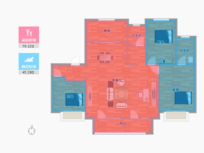 山东省-青岛市-旭辉银盛泰锦悦都140m²-111.99-户型库-动静分区