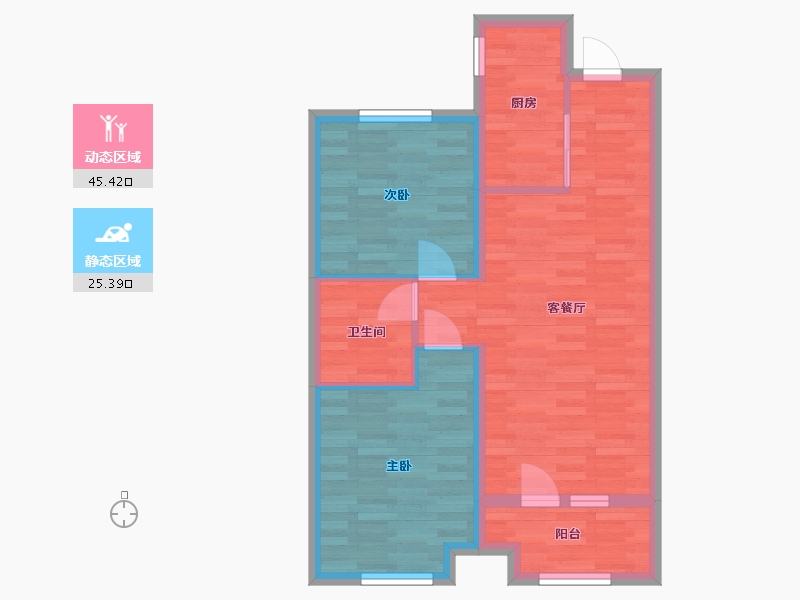 山东省-青岛市-融创时代公馆8号楼89m²-63.11-户型库-动静分区