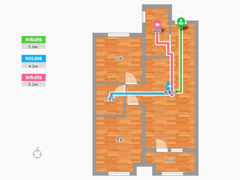 山东省-青岛市-融创时代公馆8号楼89m²-63.11-户型库-动静线