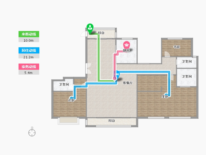 河南省-郑州市-亚星观邸1号楼,7号楼234m²-187.20-户型库-动静线