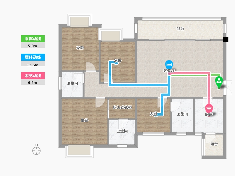 四川省-成都市-合谊万璟台6栋,141m²-115.17-户型库-动静线