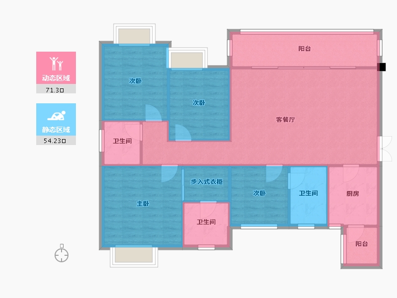 四川省-成都市-合谊万璟台6栋,141m²-115.17-户型库-动静分区