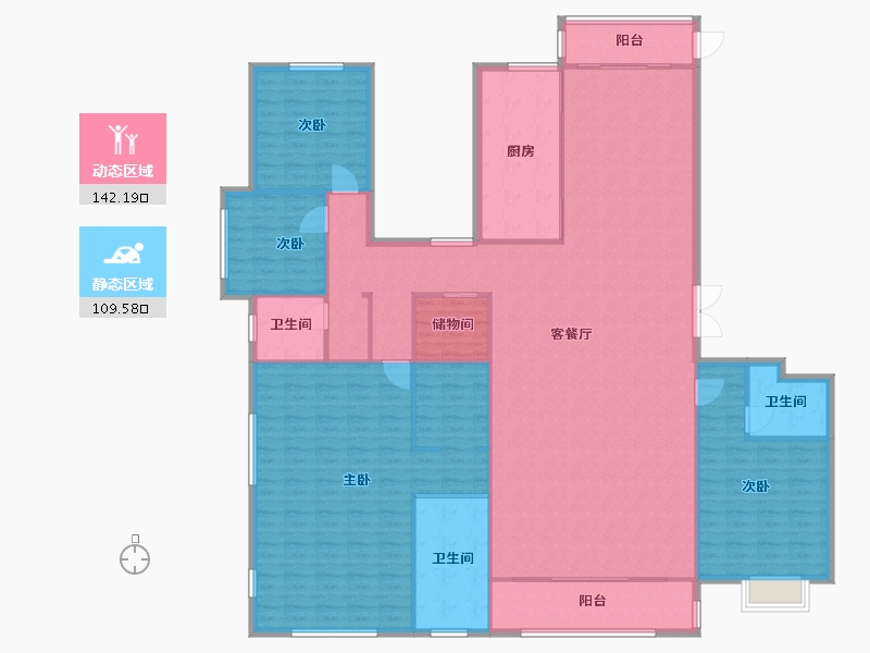 河南省-郑州市-亚星观邸7号楼295m²-236.00-户型库-动静分区