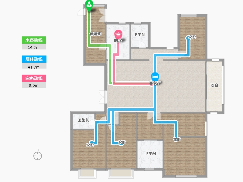 河南省-郑州市-亚星观邸4号楼,9号楼253m²-202.40-户型库-动静线