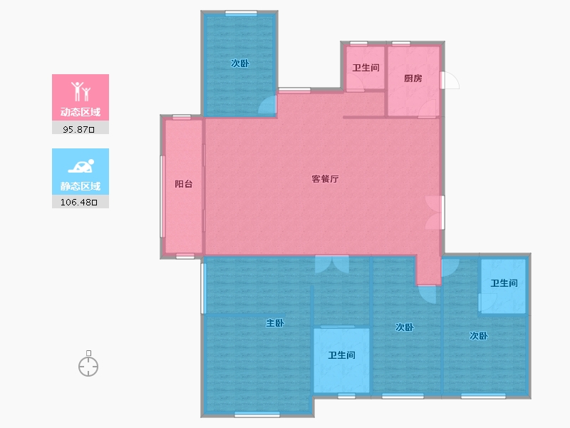 河南省-郑州市-亚星观邸2号楼,3号楼236m²-188.79-户型库-动静分区