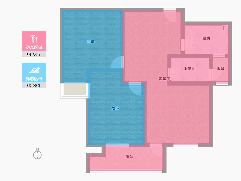 河南省-郑州市-星光汇97m²-77.59-户型库-动静分区