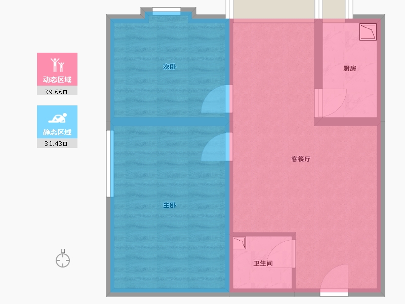 河南省-郑州市-星光汇79m²-63.20-户型库-动静分区