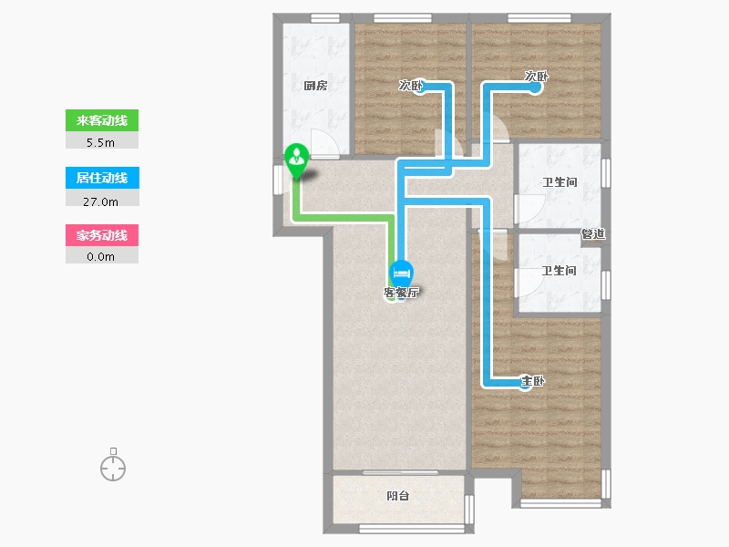 河南省-郑州市-旭辉有园115m²-92.00-户型库-动静线