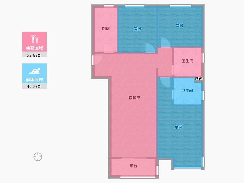 河南省-郑州市-旭辉有园115m²-92.00-户型库-动静分区