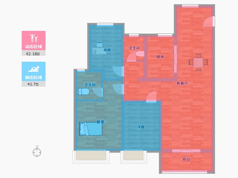 江苏省-苏州市-棠颂1,4,7,10栋115㎡-92.34-户型库-动静分区