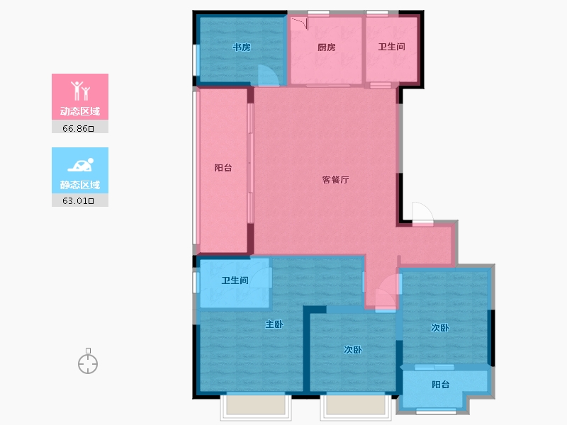 江苏省-苏州市-绿地太湖朗峯6-2,6-1,6栋F147m²-116.70-户型库-动静分区