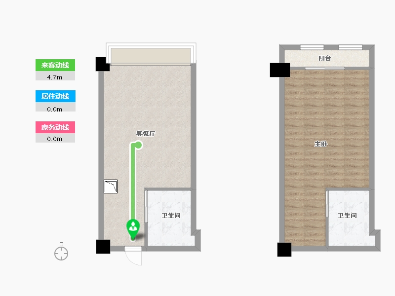 江苏省-苏州市-宝韵铂宫2-H户型91m²-73.04-户型库-动静线