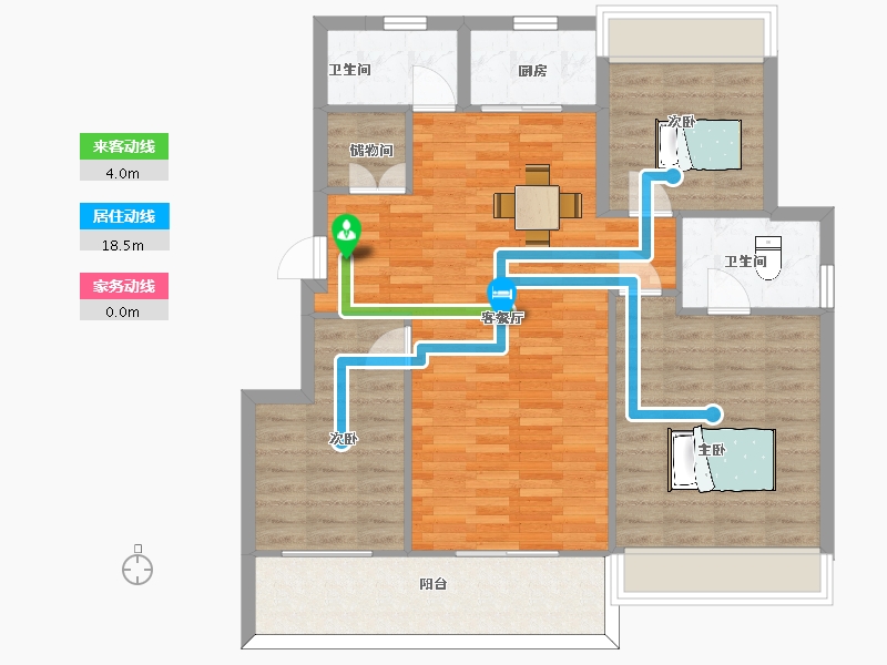 江苏省-苏州市-姑苏樾5号楼120㎡-96.00-户型库-动静线