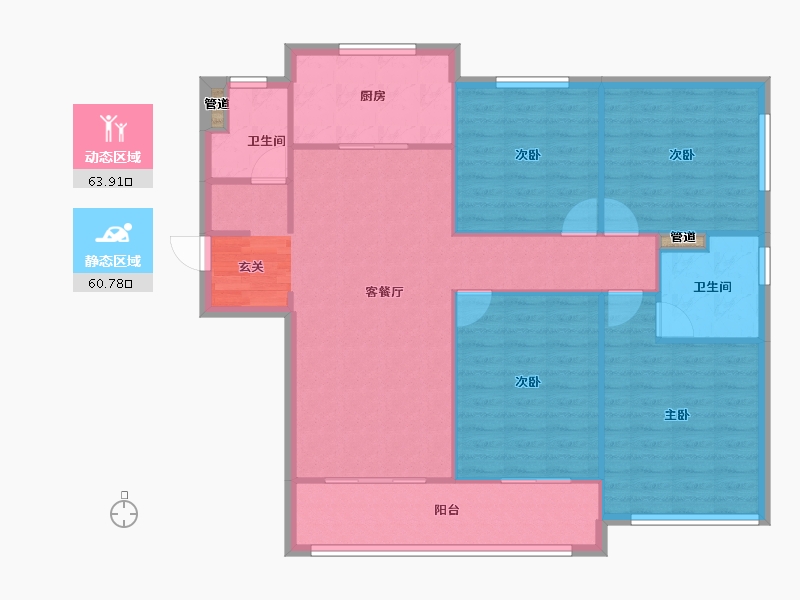 河南省-郑州市-万科城湖心岛七期12号楼,七期13号楼,七期17号楼,七期18号楼143m²-115.17-户型库-动静分区