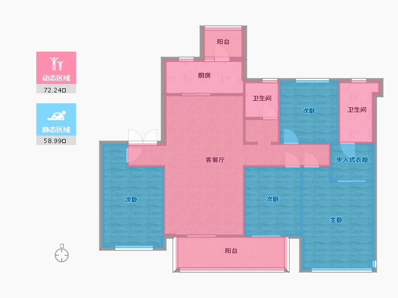 四川省-成都市-旭辉金科棠府3号楼4号楼5号楼6号楼1号楼2号楼建面143m2-119.85-户型库-动静分区