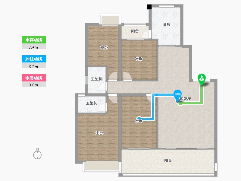 四川省-成都市-万和嘉苑5栋175m²-136.97-户型库-动静线