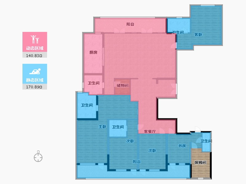 江苏省-苏州市-苏州湾景苑366㎡户型-293.01-户型库-动静分区