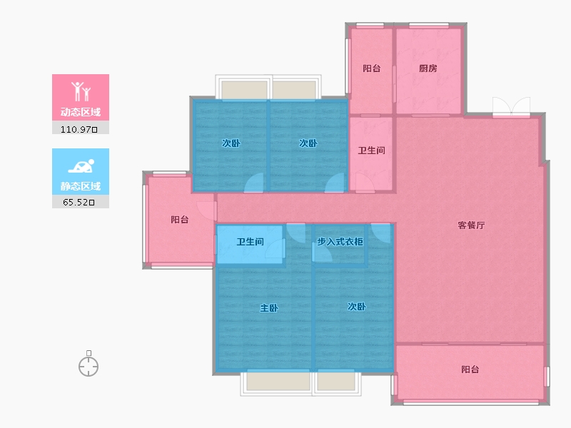 四川省-成都市-万和嘉苑5栋198m²-163.69-户型库-动静分区