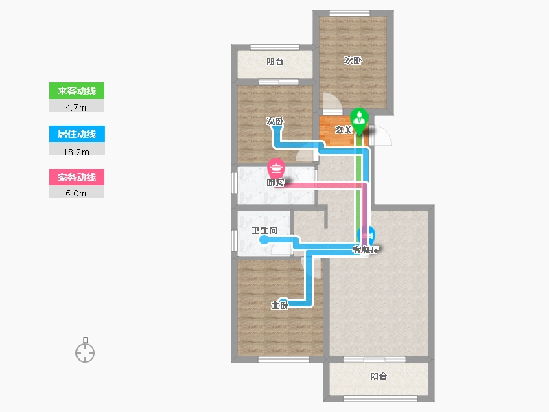 河南省-郑州市-正商湖西学府D1户型12号楼104m²-83.20-户型库-动静线