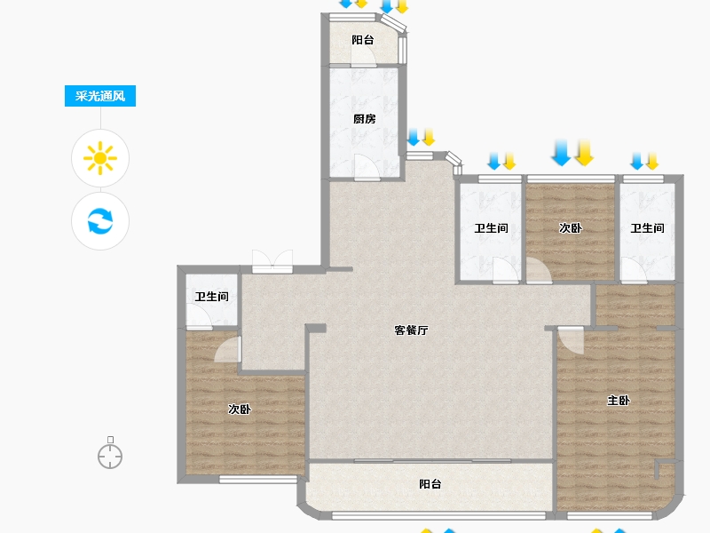 四川省-成都市-德商锦江天玺6号楼169m²-135.94-户型库-采光通风