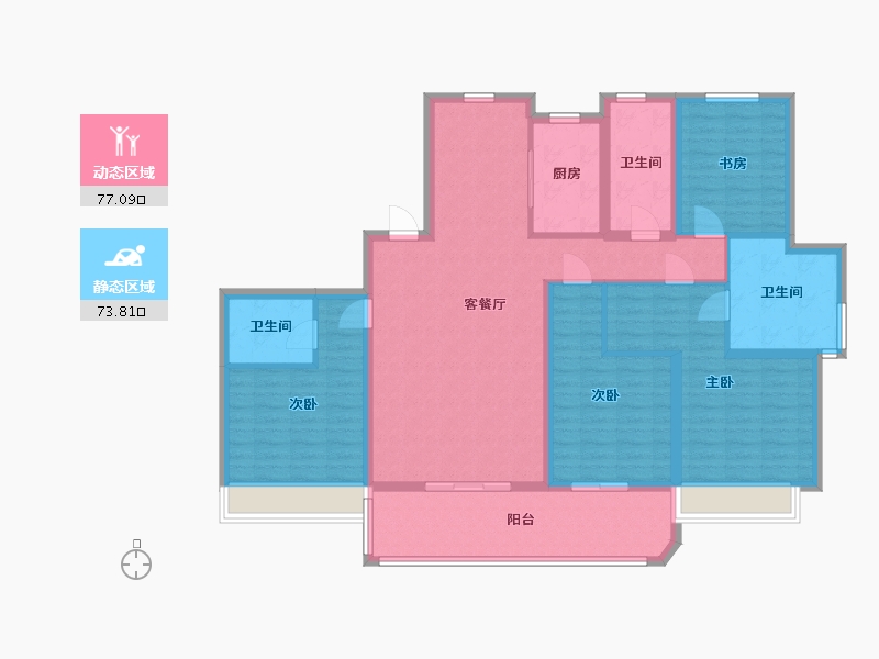 江苏省-苏州市-金融街融悦湾169㎡-135.61-户型库-动静分区