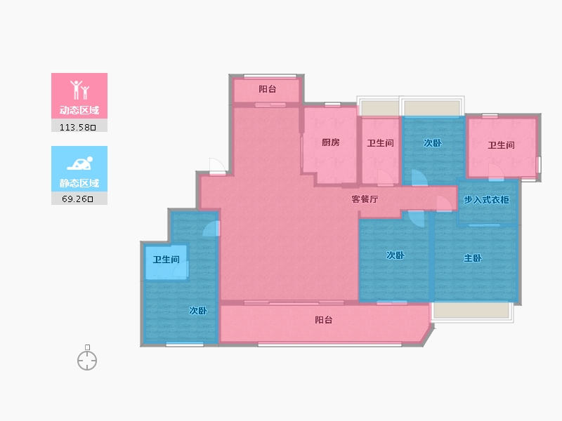 江苏省-苏州市-金融街融悦湾208㎡-165.99-户型库-动静分区