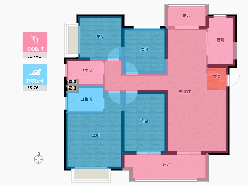 河南省-郑州市-中海万锦公馆7号楼139m²-111.20-户型库-动静分区