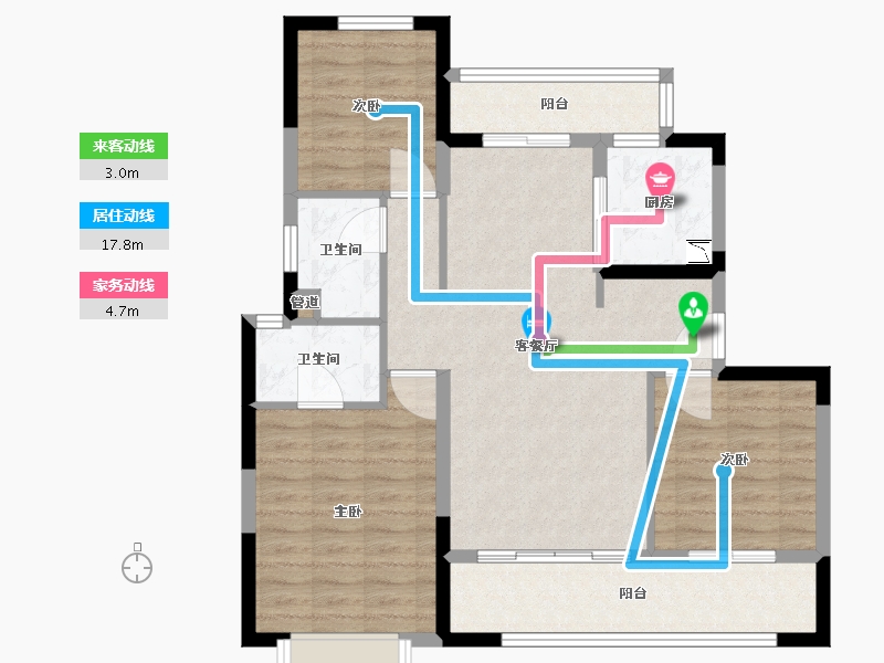 福建省-厦门市-中海杏林鹭湾双景ONE系华宅户型112m²-89.60-户型库-动静线