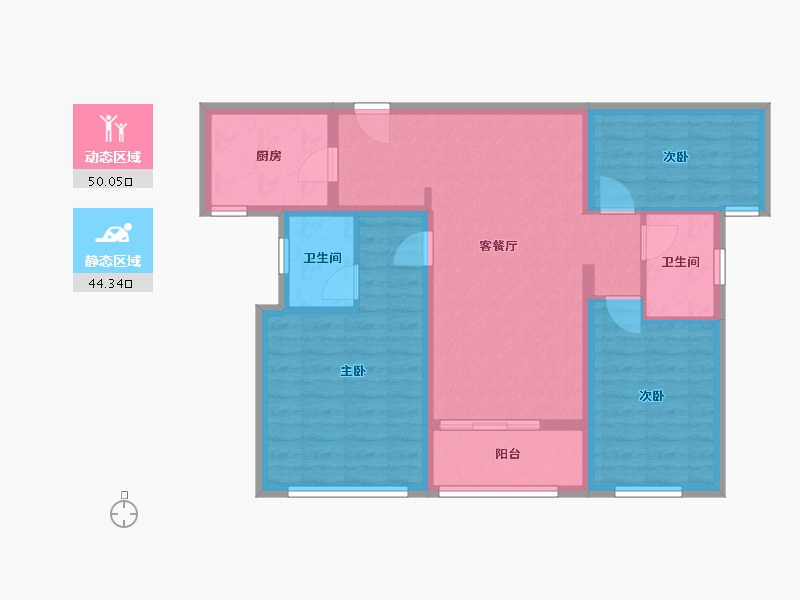 福建省-厦门市-中海杏林鹭湾C户型105m²-84.00-户型库-动静分区