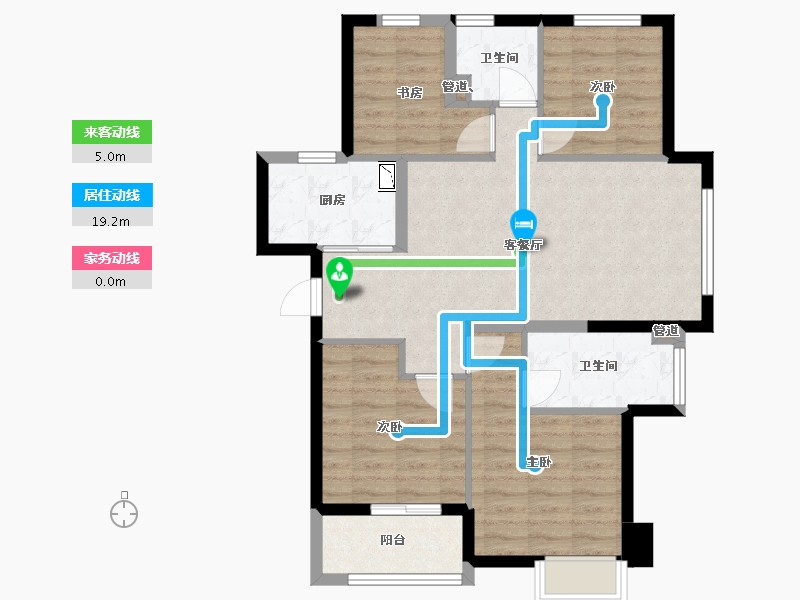 福建省-厦门市-保利和光城悦D户型105m²-84.00-户型库-动静线