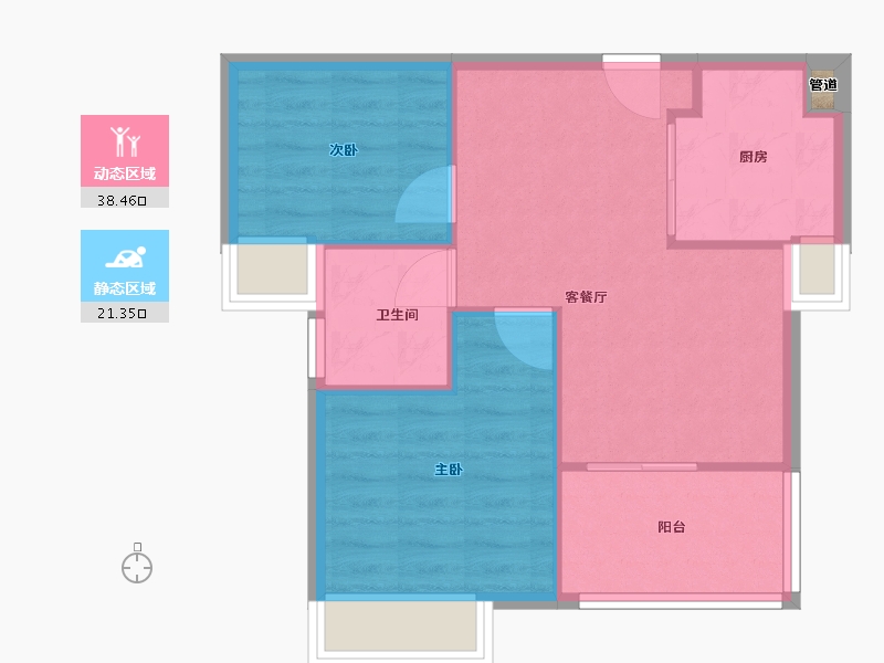 福建省-厦门市-保利和光城悦B户型68m²-54.40-户型库-动静分区