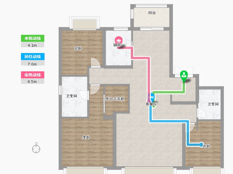 天津-天津市-梅江壹号院6栋,15栋建面140m²-112.00-户型库-动静线