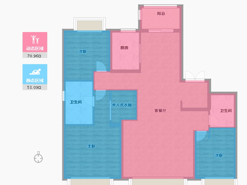 天津-天津市-梅江壹号院6栋,15栋建面140m²-112.00-户型库-动静分区