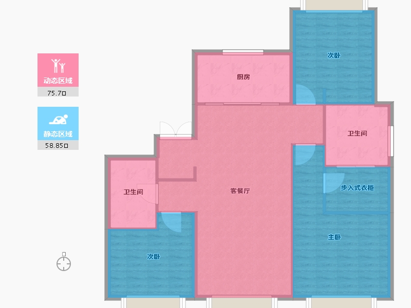 天津-天津市-梅江壹号院6栋,15栋11栋建面155m²-124.00-户型库-动静分区