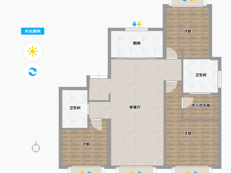 天津-天津市-梅江壹号院6栋,15栋11栋建面155m²-124.00-户型库-采光通风