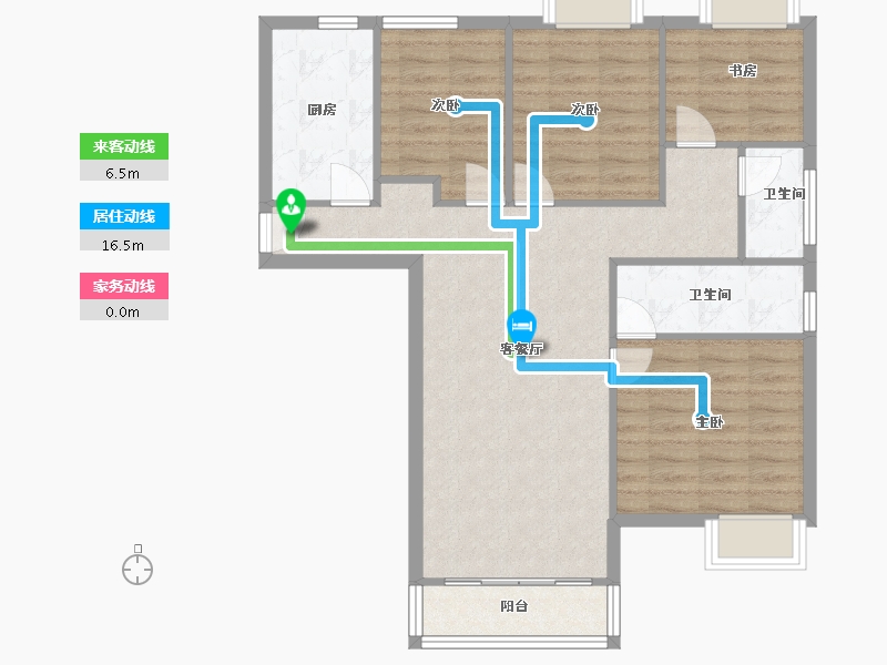 福建省-厦门市-阳光城文澜府A户型107m²-85.60-户型库-动静线