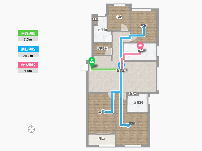 福建省-厦门市-融创大同府125m²-100.00-户型库-动静线