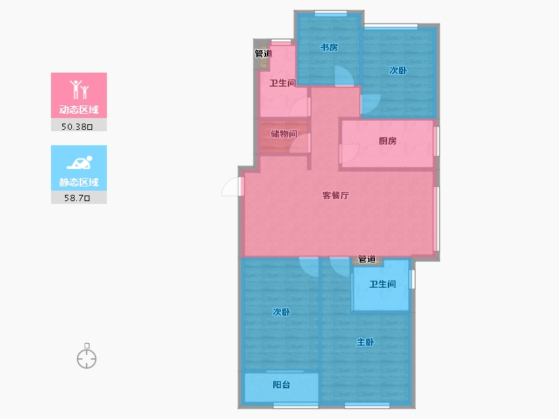 福建省-厦门市-融创大同府125m²-100.00-户型库-动静分区