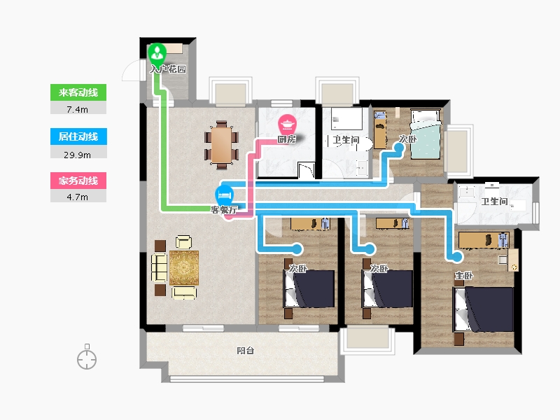 广东省-广州市-星河东悦湾141m²18栋-112.63-户型库-动静线