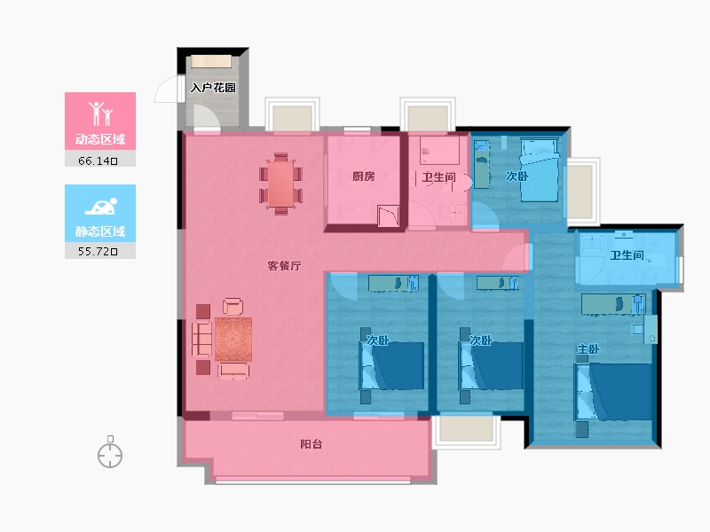 广东省-广州市-星河东悦湾141m²18栋-112.63-户型库-动静分区