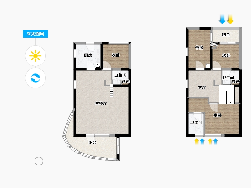 福建省-厦门市-保利壹海里地块二3号楼128m²-102.40-户型库-采光通风