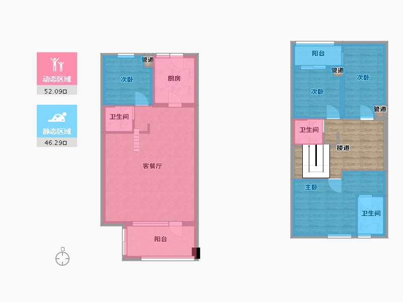 福建省-厦门市-保利壹海里地块二3号楼125m²-100.36-户型库-动静分区