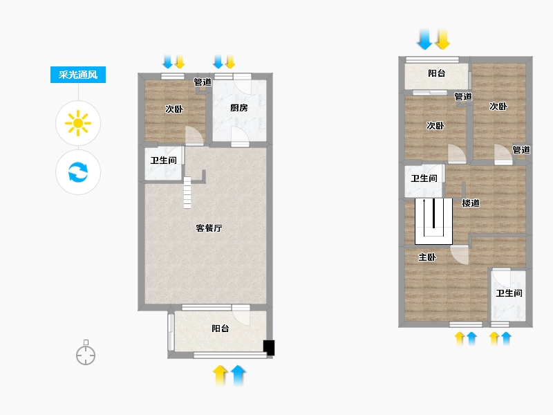 福建省-厦门市-保利壹海里地块二3号楼125m²-100.36-户型库-采光通风